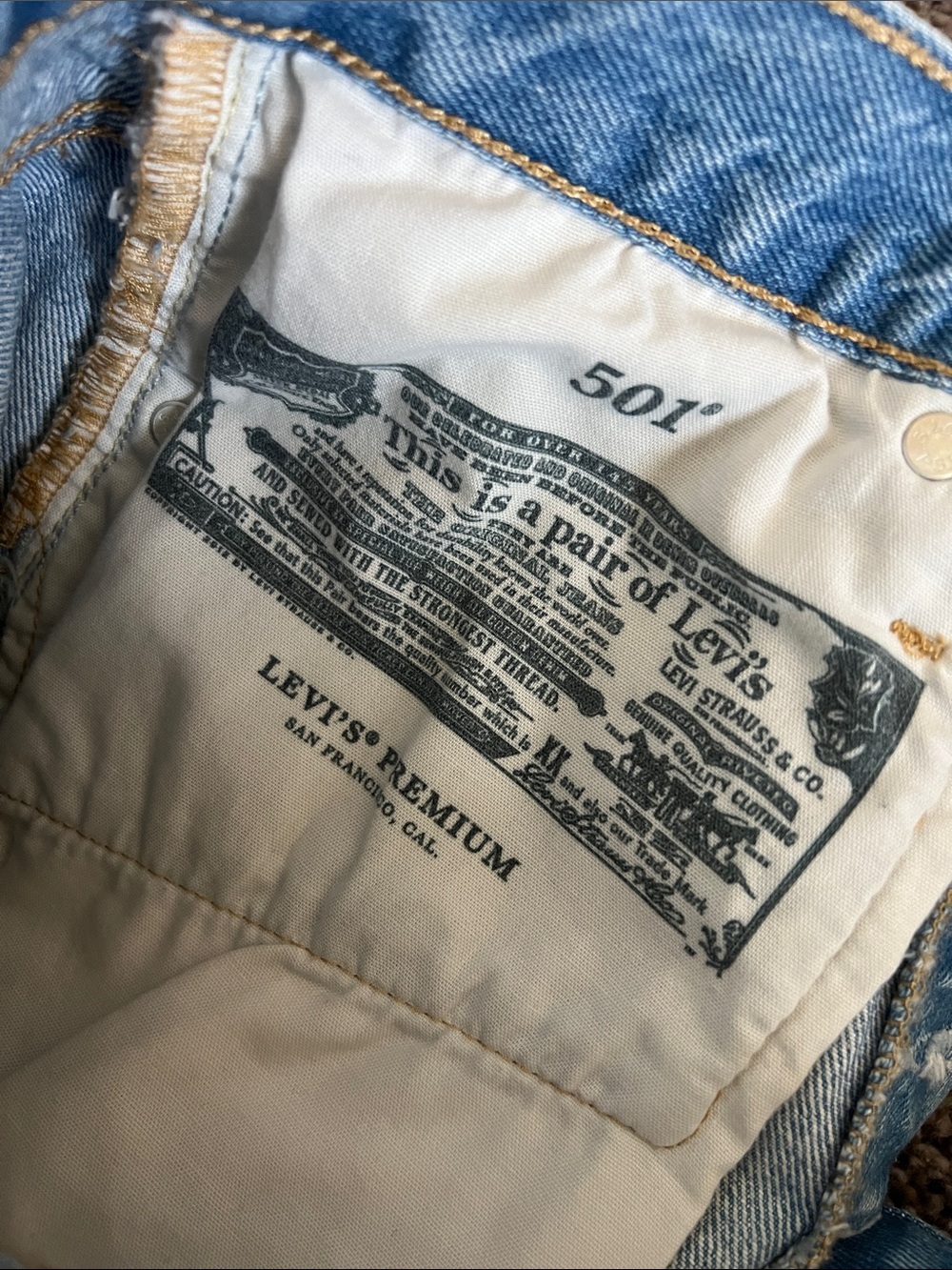 Levi's Light Blue High-Rise Cutoff Denim Shorts - Picture 12 of 13